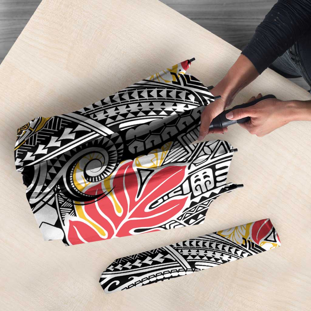 Japanese Samurai Warrior Umbrella Colorful Polynesian Tattoo Style - Polynesian Pride