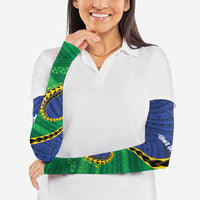 Solomon Islands Independence Day 1978 Personalised Arm Sleeves Polynesian Pattern with Flag Style LT9 - Polynesian Pride