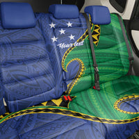 Solomon Islands Independence Day 1978 Personalised Back Car Seat Cover Polynesian Pattern with Flag Style LT9 - Polynesian Pride