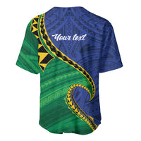 Solomon Islands Independence Day 1978 Personalised Baseball Jersey Polynesian Pattern with Flag Style LT9 - Polynesian Pride