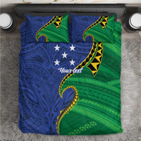 Solomon Islands Independence Day 1978 Personalised Bedding Set Polynesian Pattern with Flag Style LT9 Blue - Polynesian Pride
