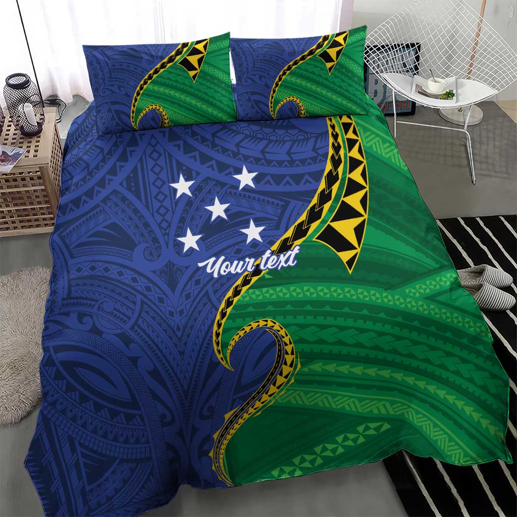 Solomon Islands Independence Day 1978 Personalised Bedding Set Polynesian Pattern with Flag Style LT9 - Polynesian Pride