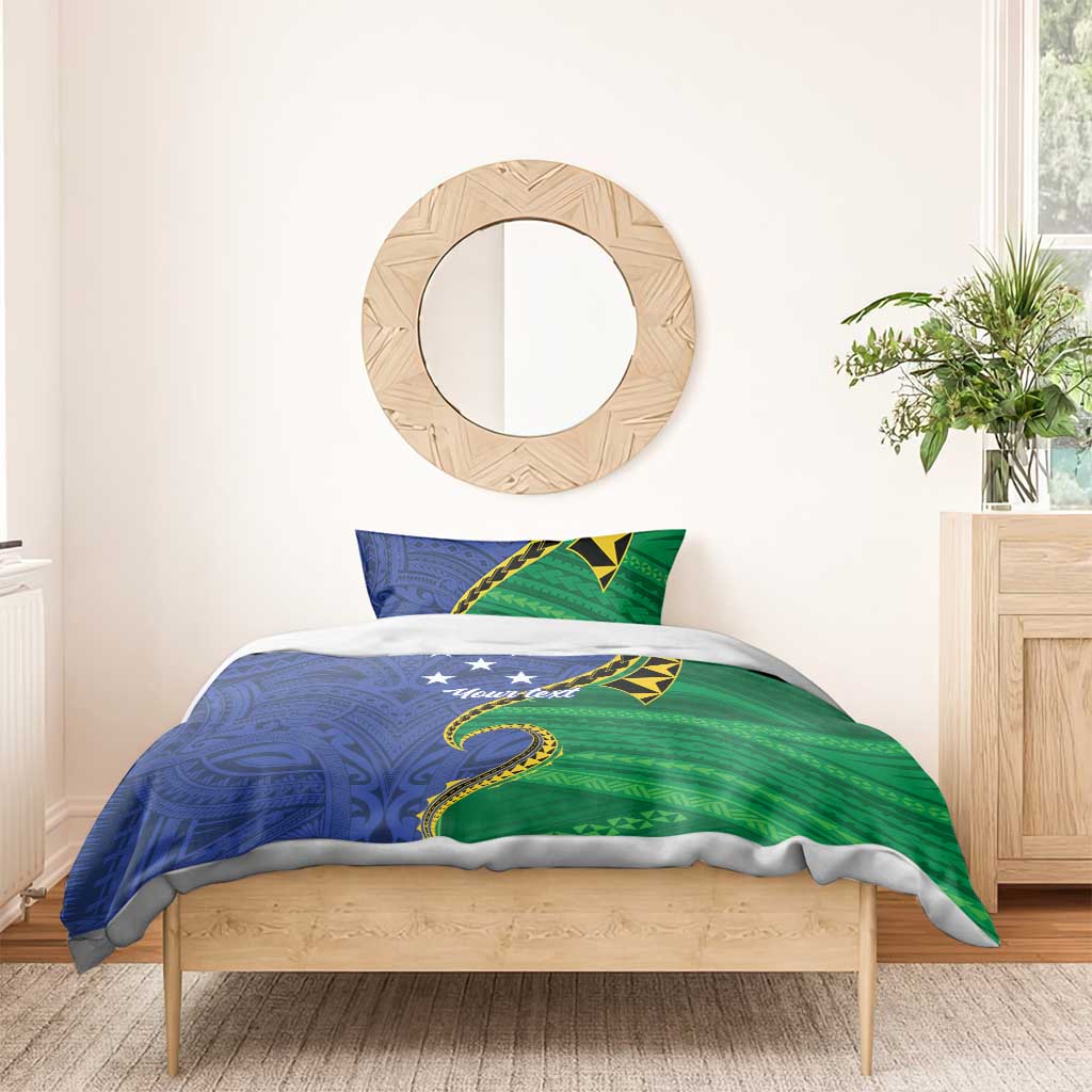 Solomon Islands Independence Day 1978 Personalised Bedding Set Polynesian Pattern with Flag Style LT9 - Polynesian Pride