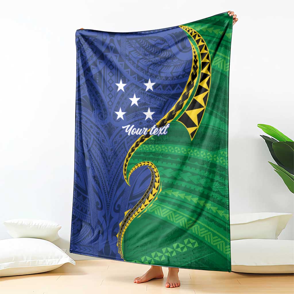 Solomon Islands Independence Day 1978 Personalised Blanket Polynesian Pattern with Flag Style LT9 - Polynesian Pride