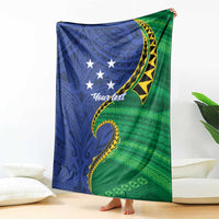 Solomon Islands Independence Day 1978 Personalised Blanket Polynesian Pattern with Flag Style LT9 - Polynesian Pride