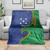 Solomon Islands Independence Day 1978 Personalised Blanket Polynesian Pattern with Flag Style LT9 - Polynesian Pride