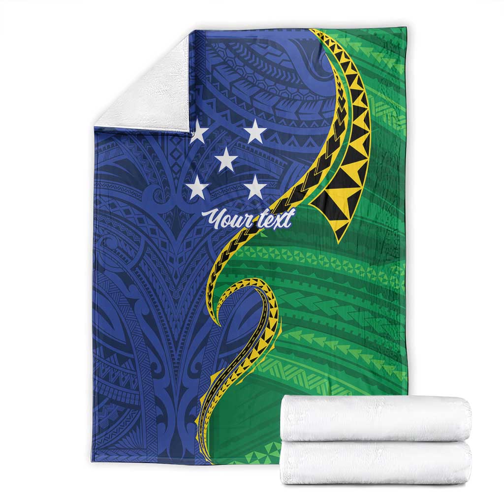 Solomon Islands Independence Day 1978 Personalised Blanket Polynesian Pattern with Flag Style LT9 - Polynesian Pride