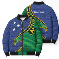 Solomon Islands Independence Day 1978 Personalised Bomber Puffer Jacket Polynesian Pattern with Flag Style LT9 - Polynesian Pride