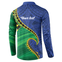Solomon Islands Independence Day 1978 Personalised Button Sweatshirt Polynesian Pattern with Flag Style LT9 - Polynesian Pride