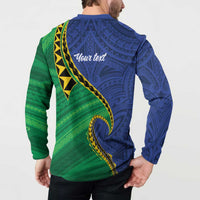 Solomon Islands Independence Day 1978 Personalised Button Sweatshirt Polynesian Pattern with Flag Style LT9 - Polynesian Pride