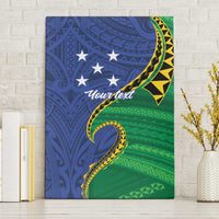 Solomon Islands Independence Day 1978 Personalised Canvas Wall Art Polynesian Pattern with Flag Style LT9 Without Frame Blue - Polynesian Pride