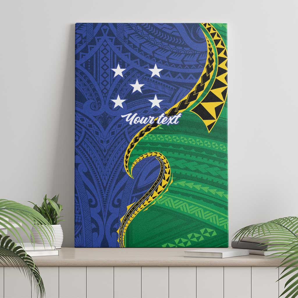 Solomon Islands Independence Day 1978 Personalised Canvas Wall Art Polynesian Pattern with Flag Style LT9 - Polynesian Pride