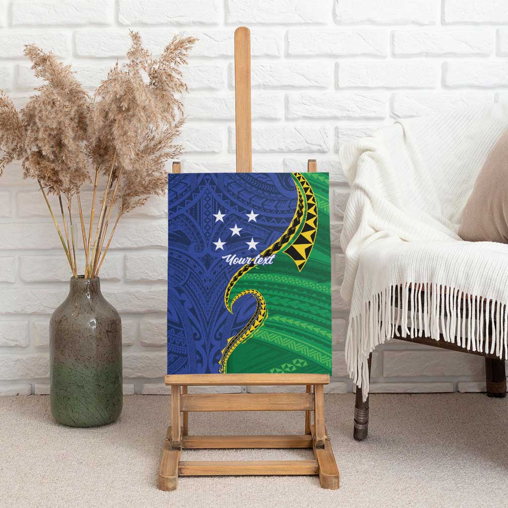 Solomon Islands Independence Day 1978 Personalised Canvas Wall Art Polynesian Pattern with Flag Style LT9 - Polynesian Pride