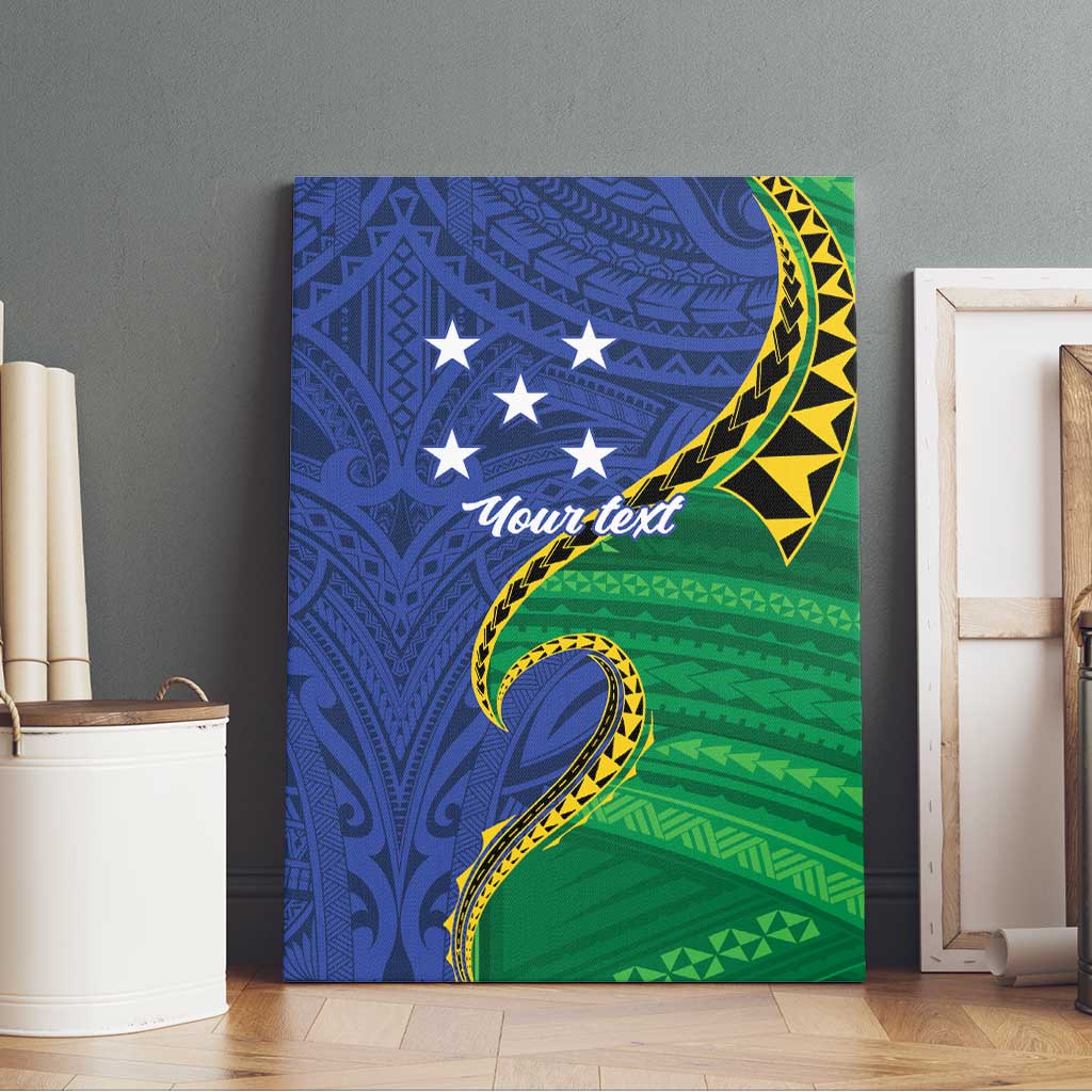 Solomon Islands Independence Day 1978 Personalised Canvas Wall Art Polynesian Pattern with Flag Style LT9 - Polynesian Pride