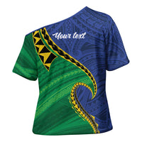 Solomon Islands Independence Day 1978 Personalised Cross Shoulder Shirt Polynesian Pattern with Flag Style LT9 - Polynesian Pride