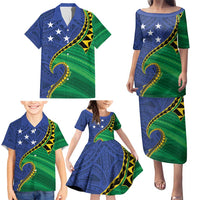 Solomon Islands Independence Day 1978 Personalised Family Matching Puletasi and Hawaiian Shirt Polynesian Pattern with Flag Style LT9 - Polynesian Pride
