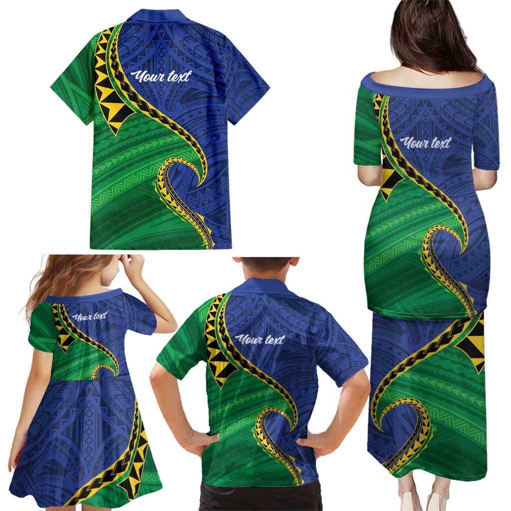 Solomon Islands Independence Day 1978 Personalised Family Matching Puletasi and Hawaiian Shirt Polynesian Pattern with Flag Style LT9 - Polynesian Pride