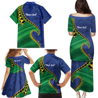 Solomon Islands Independence Day 1978 Personalised Family Matching Puletasi and Hawaiian Shirt Polynesian Pattern with Flag Style LT9 - Polynesian Pride