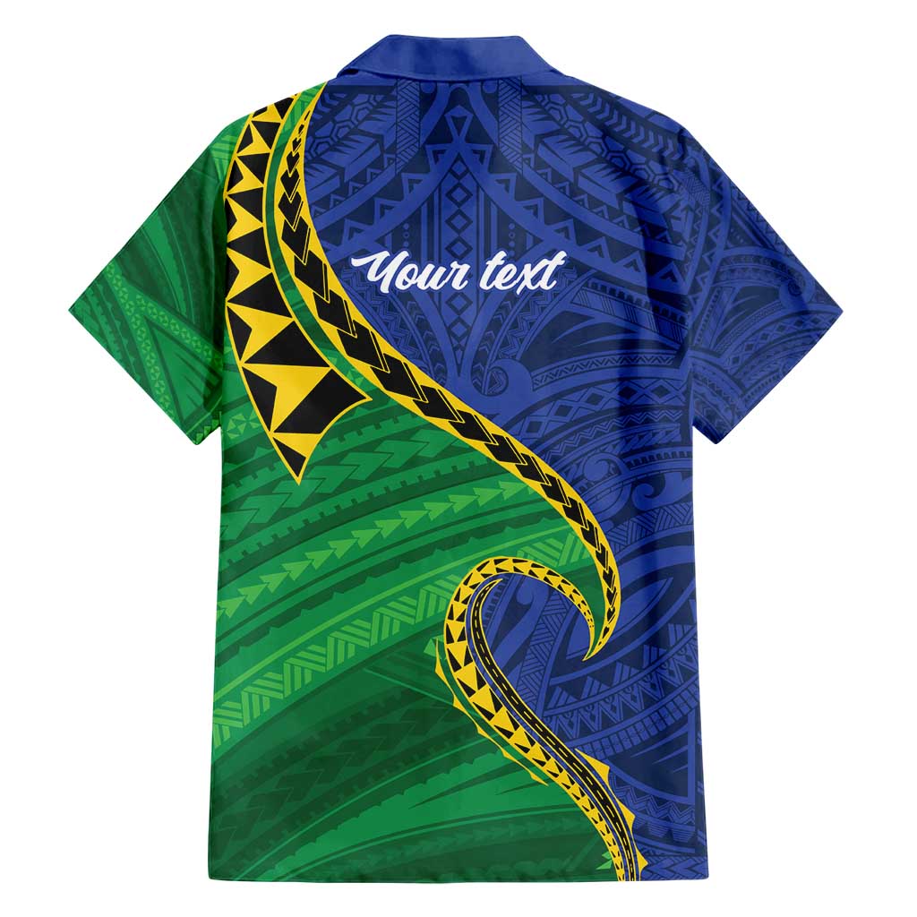 Solomon Islands Independence Day 1978 Personalised Family Matching Short Sleeve Bodycon Dress and Hawaiian Shirt Polynesian Pattern with Flag Style LT9 - Polynesian Pride