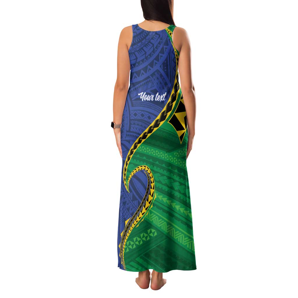 Solomon Islands Independence Day 1978 Personalised Family Matching Tank Maxi Dress and Hawaiian Shirt Polynesian Pattern with Flag Style LT9 - Polynesian Pride
