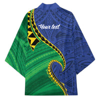 Solomon Islands Independence Day 1978 Personalised Kimono Polynesian Pattern with Flag Style LT9 - Polynesian Pride