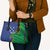 Solomon Islands Independence Day 1978 Personalised Leather Bag Polynesian Pattern with Flag Style - Polynesian Pride
