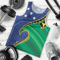 Solomon Islands Independence Day 1978 Personalised Men Tank Top Polynesian Pattern with Flag Style LT9 - Polynesian Pride