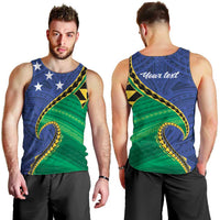 Solomon Islands Independence Day 1978 Personalised Men Tank Top Polynesian Pattern with Flag Style LT9 - Polynesian Pride