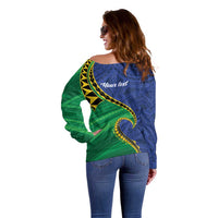 Solomon Islands Independence Day 1978 Personalised Off Shoulder Sweater Polynesian Pattern with Flag Style LT9 - Polynesian Pride