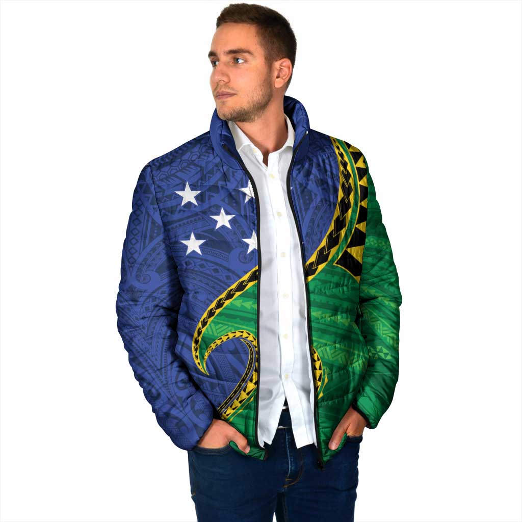 Solomon Islands Independence Day 1978 Personalised Padded Jacket Polynesian Pattern with Flag Style LT9 - Polynesian Pride