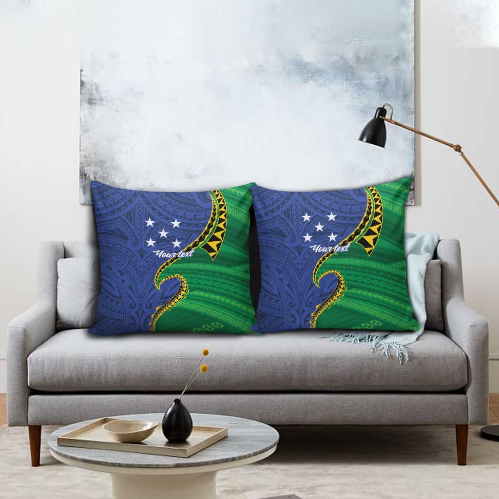 Solomon Islands Independence Day 1978 Personalised Pillow Cover Polynesian Pattern with Flag Style LT9 - Polynesian Pride