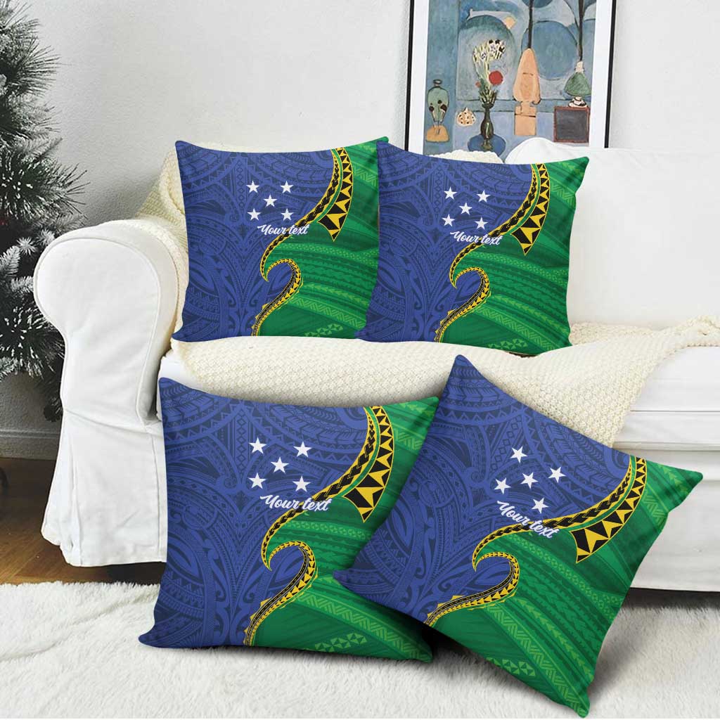 Solomon Islands Independence Day 1978 Personalised Pillow Cover Polynesian Pattern with Flag Style LT9 - Polynesian Pride