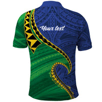 Solomon Islands Independence Day 1978 Personalised Polo Shirt Polynesian Pattern with Flag Style