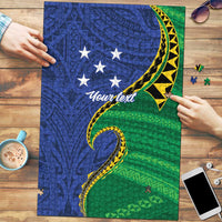 Solomon Islands Independence Day 1978 Personalised Puzzle Polynesian Pattern with Flag Style LT9 Blue - Polynesian Pride