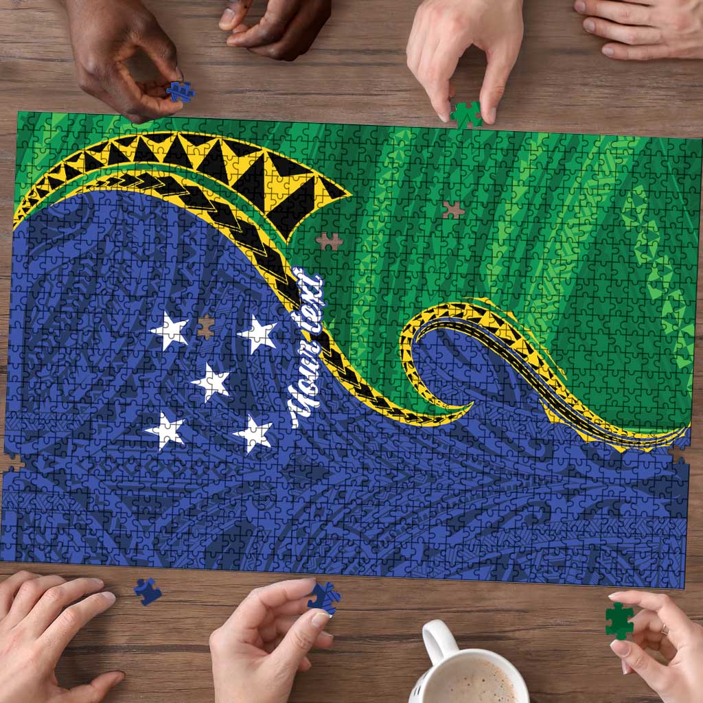 Solomon Islands Independence Day 1978 Personalised Puzzle Polynesian Pattern with Flag Style LT9 - Polynesian Pride
