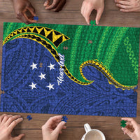 Solomon Islands Independence Day 1978 Personalised Puzzle Polynesian Pattern with Flag Style LT9 - Polynesian Pride