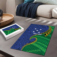 Solomon Islands Independence Day 1978 Personalised Puzzle Polynesian Pattern with Flag Style LT9 - Polynesian Pride