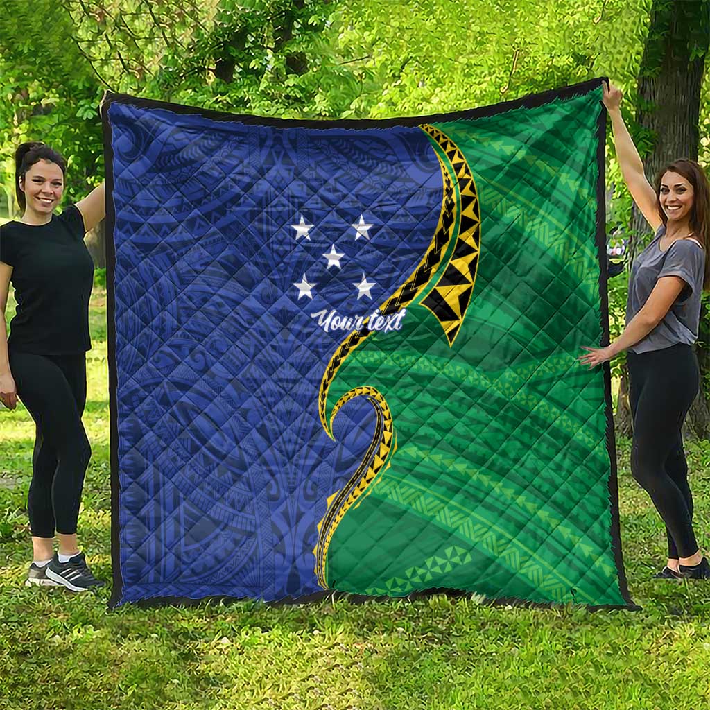 Solomon Islands Independence Day 1978 Personalised Quilt Polynesian Pattern with Flag Style LT9 - Polynesian Pride