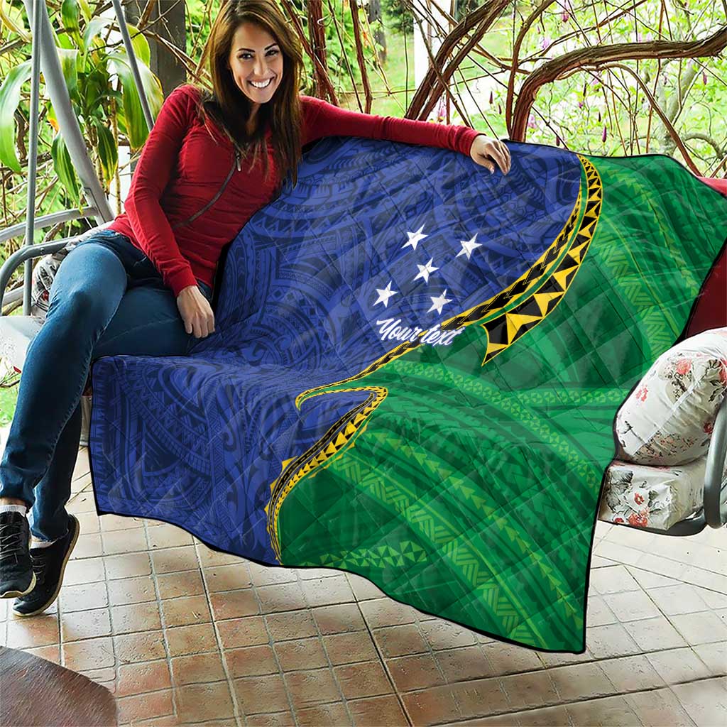 Solomon Islands Independence Day 1978 Personalised Quilt Polynesian Pattern with Flag Style LT9 - Polynesian Pride