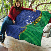 Solomon Islands Independence Day 1978 Personalised Quilt Polynesian Pattern with Flag Style LT9 - Polynesian Pride