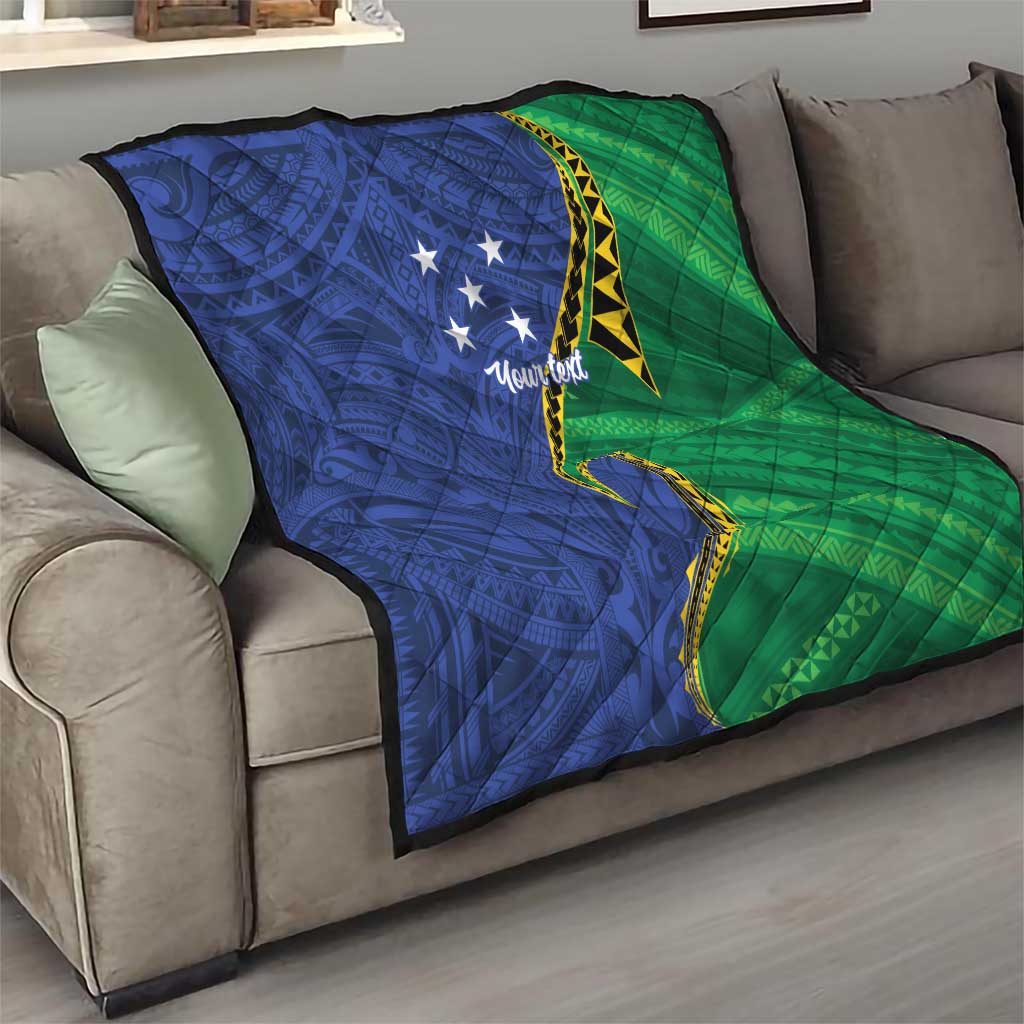 Solomon Islands Independence Day 1978 Personalised Quilt Polynesian Pattern with Flag Style LT9 - Polynesian Pride