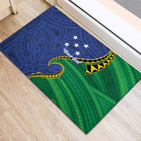 Solomon Islands Independence Day 1978 Personalised Rubber Doormat Polynesian Pattern with Flag Style LT9 - Polynesian Pride