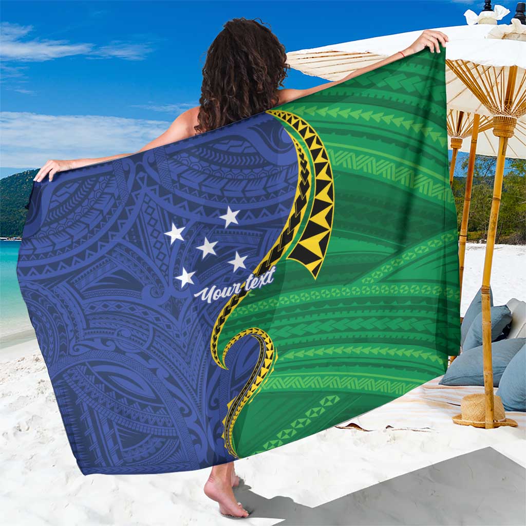 Solomon Islands Independence Day 1978 Personalised Sarong Polynesian Pattern with Flag Style LT9 One Size 44 x 66 inches Blue - Polynesian Pride