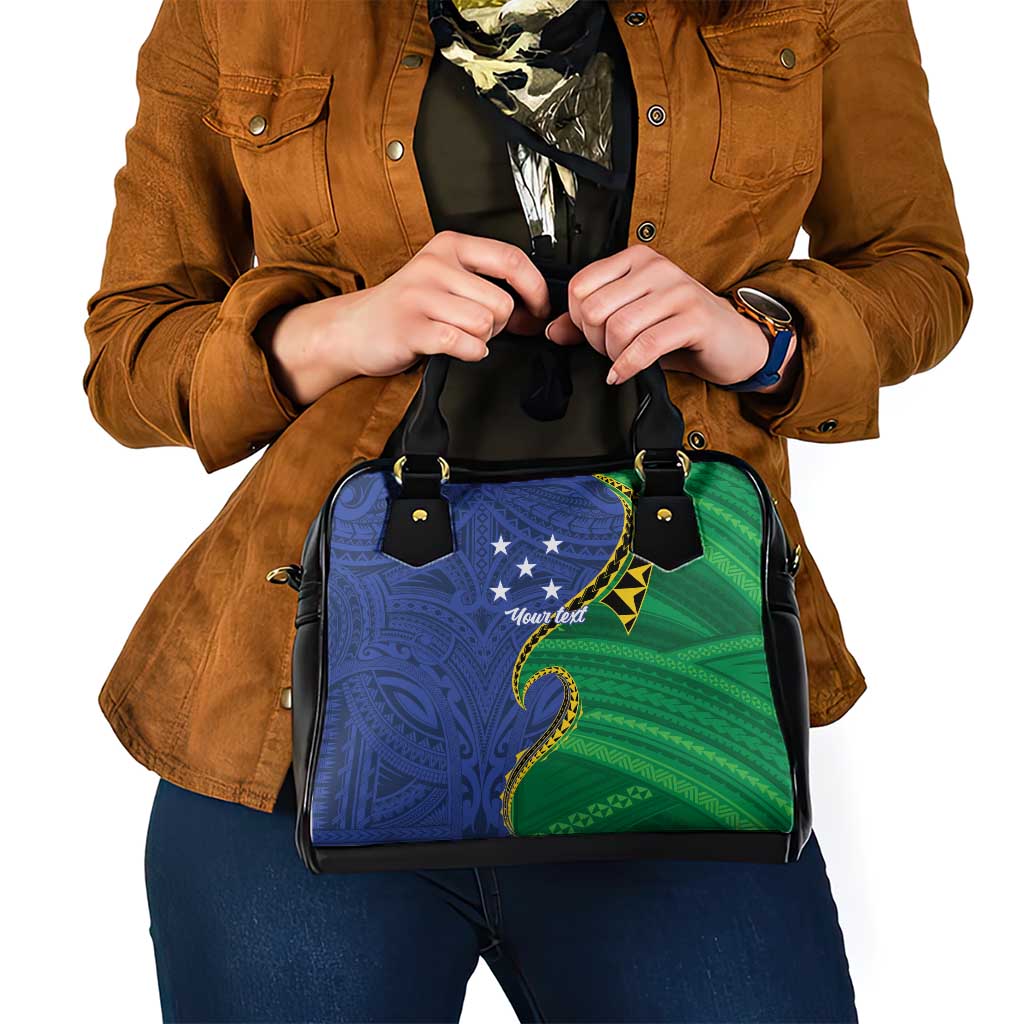Solomon Islands Independence Day 1978 Personalised Shoulder Handbag Polynesian Pattern with Flag Style LT9 - Polynesian Pride