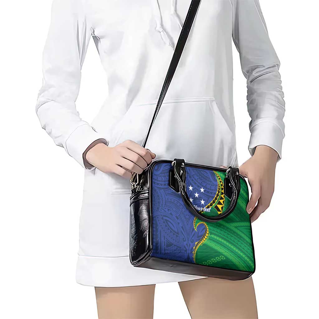 Solomon Islands Independence Day 1978 Personalised Shoulder Handbag Polynesian Pattern with Flag Style LT9 - Polynesian Pride