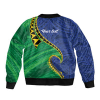 Solomon Islands Independence Day 1978 Personalised Sleeve Zip Bomber Jacket Polynesian Pattern with Flag Style LT9 - Polynesian Pride