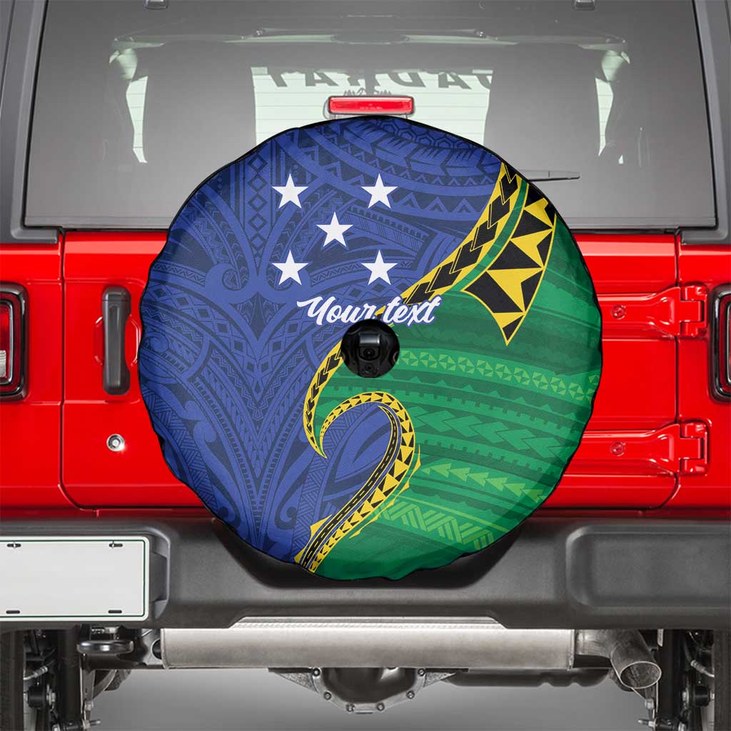 Solomon Islands Independence Day 1978 Personalised Spare Tire Cover Polynesian Pattern with Flag Style LT9 - Polynesian Pride