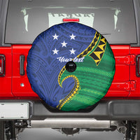 Solomon Islands Independence Day 1978 Personalised Spare Tire Cover Polynesian Pattern with Flag Style LT9 - Polynesian Pride