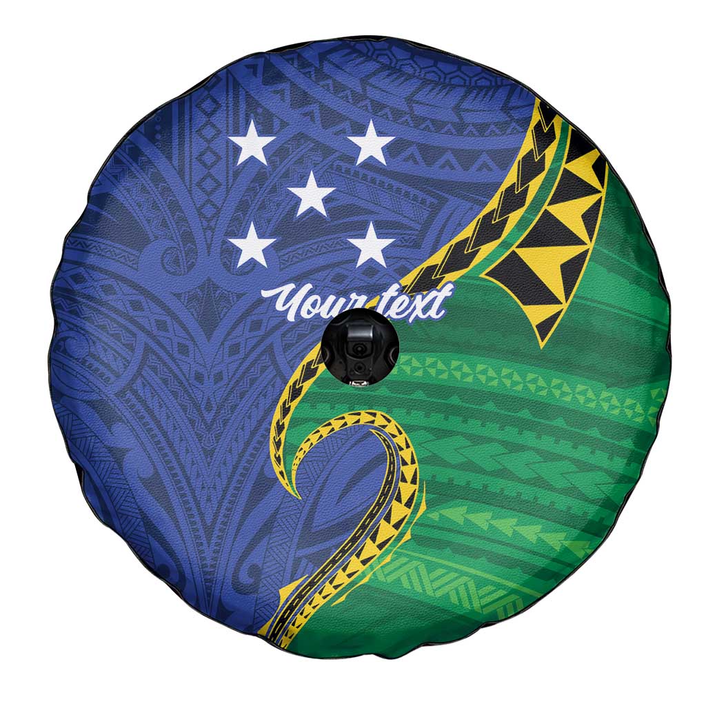 Solomon Islands Independence Day 1978 Personalised Spare Tire Cover Polynesian Pattern with Flag Style LT9 - Polynesian Pride