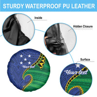 Solomon Islands Independence Day 1978 Personalised Spare Tire Cover Polynesian Pattern with Flag Style LT9 - Polynesian Pride